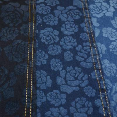 floral cotton stretch woven denim fabric